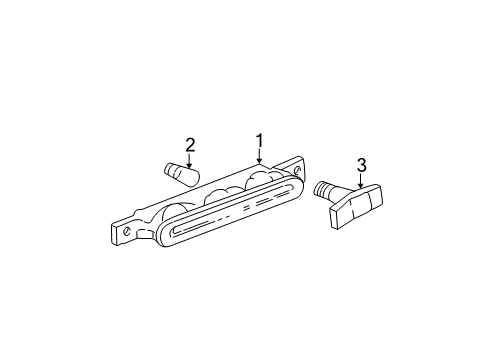 1999 Pontiac Grand Am High Mount Lamps High Mount Lamp Diagram for 22640835