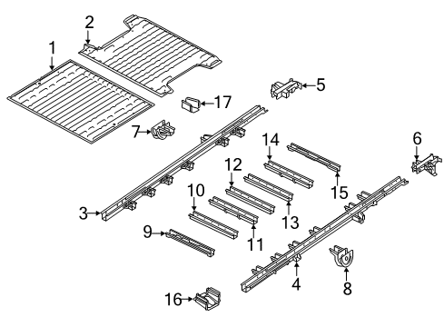 2019 Ram ProMaster 2500 Rear Body - Floor & Rails REINFMNT-CROSSMEMBER Diagram for 68167200AC