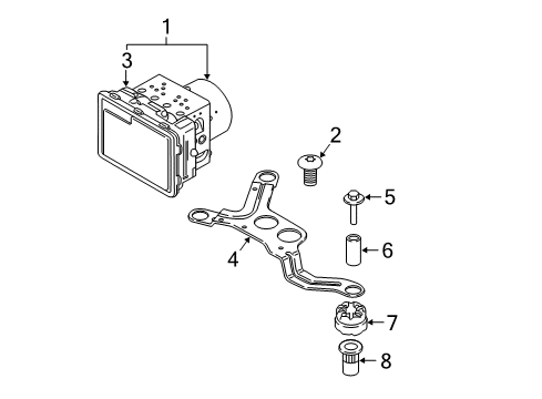 2017 BMW i8 ABS Components Bracket Hydro Unit Diagram for 34516858484
