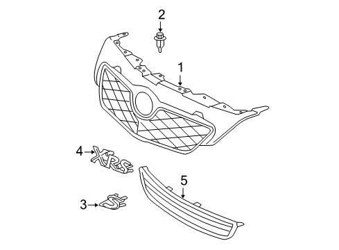 2009 Toyota Corolla Grille & Components Emblem Diagram for 75321-12390