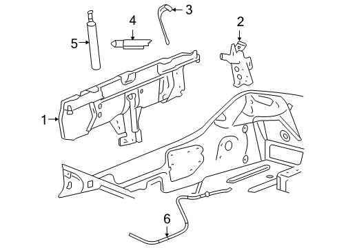 2009 Pontiac G6 Trunk Lid Latch Asm-Folding Top Rear Diagram for 15943326