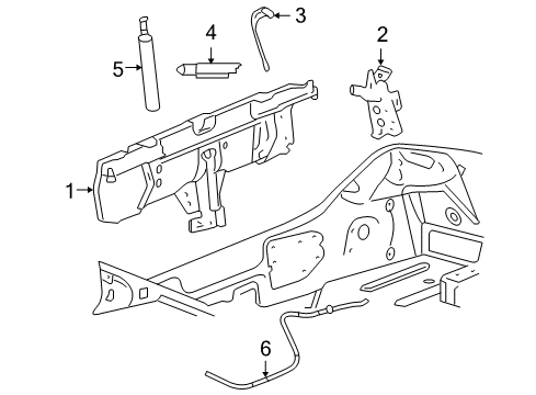 2009 Pontiac G6 Trunk Lid Latch Asm-Folding Top Rear Diagram for 15943325