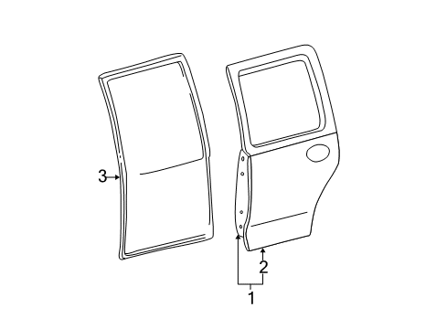 2003 Ford Escape Rear Door Outer Panel Diagram for YL8Z-7824700-EA