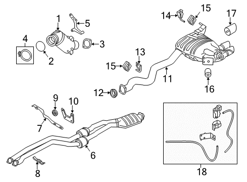 2013 BMW X1 Exhaust Components Tailpipe Trim, Black Chrome Diagram for 18307559999