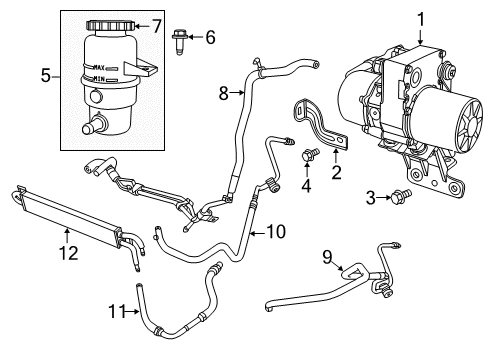 2014 Jeep Grand Cherokee P/S Pump & Hoses, Steering Gear & Linkage Cooler-Power Steering Diagram for 68069651AC