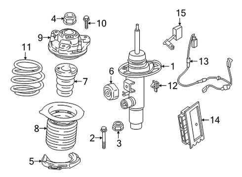 2022 BMW M4 Struts & Components - Front SPRING STRUT, EDC, FRONT RIG Diagram for 31318091350