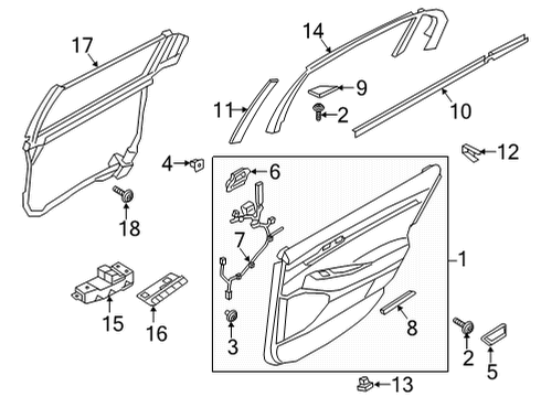 2020 Genesis G90 Rear Door Wiring-Door Trim Integration(Pa) Diagram for 26174-D2030
