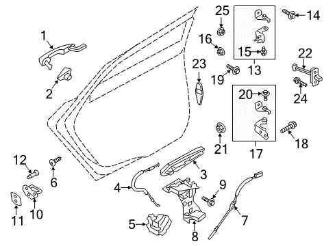 2019 Lincoln MKZ Rear Door - Lock & Hardware Lower Hinge Diagram for DS7Z-5426810-B