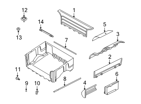 2002 Lincoln Blackwood Interior Trim - Pick Up Box Lamp Assembly Diagram for 2C6Z-15550-AA