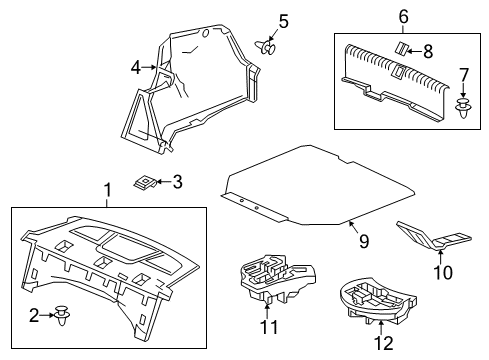 2015 Acura ILX Interior Trim - Rear Body Lid Complete, (Premium Black) Diagram for 84521-TX6-A03ZA