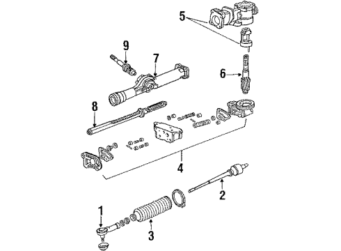1991 Honda Prelude Steering Column & Wheel, Steering Gear & Linkage Frame Unit, Valve (LH) Diagram for 53640-SF1-A61
