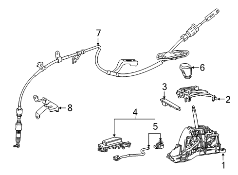 2022 Toyota Camry Center Console Unit Assembly, Shift Loc Diagram for 33560-06400