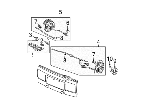 2011 Honda Element Tail Gate - Lock & Hardware Handle Assy., Tailgate (Lower) Diagram for 74790-SCV-A01