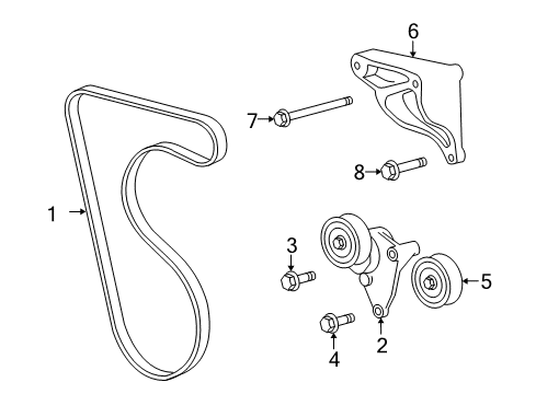 2009 GMC Yukon Belts & Pulleys AC Belt Diagram for 12637200