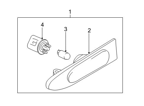 2007 Hyundai Accent Bulbs Lamp Assembly-Side Repeater, RH Diagram for 92304-1E000