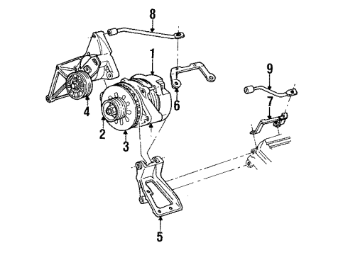 1992 Buick LeSabre Alternator Support - Generator Diagram for 24501848