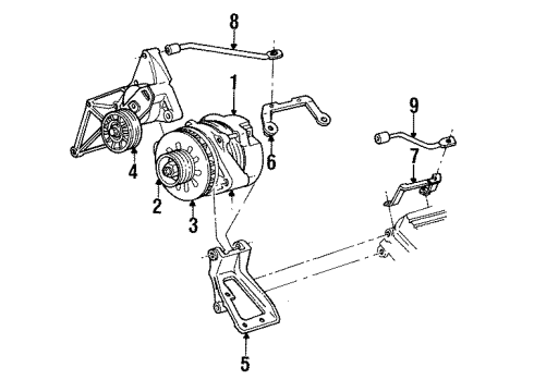 1992 Buick LeSabre Alternator BRACKET, Generator Mounting Diagram for 24500449