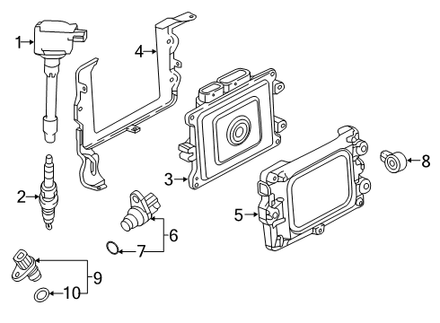 2019 Honda Insight Powertrain Control Spark Plug (Dilzkar7C11H) Diagram for 12290-5WJ-A01