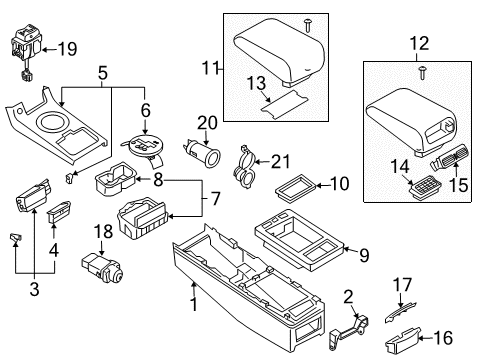 2004 Infiniti G35 Switches Mask-Console Diagram for 96912-AL502