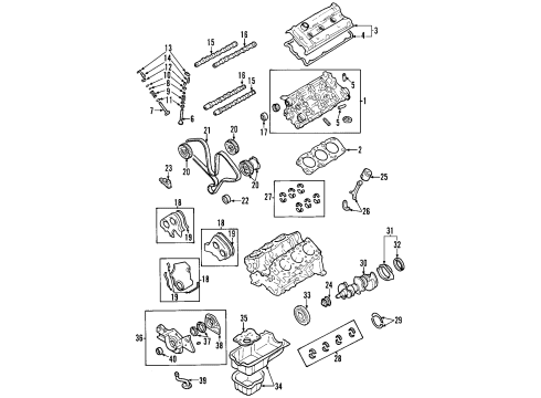 2005 Kia Amanti Engine Parts, Mounts, Cylinder Head & Valves, Camshaft & Timing, Oil Pan, Oil Pump, Crankshaft & Bearings, Pistons, Rings & Bearings Front Roll Stopper Bracket Assembly Diagram for 219103F800