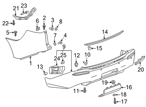 2022 Buick Enclave Bumper & Components - Rear Cover Diagram for 84168120