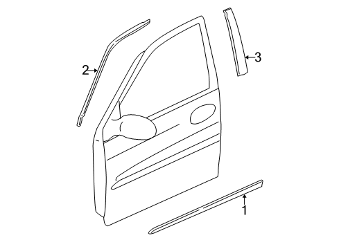 2004 Kia Sedona Exterior Trim - Front Door Protector-Front Door, LH Diagram for 0K53A506L1XX