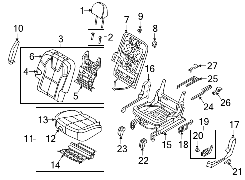 2020 Kia Telluride Power Seats Motor Assembly-Height, RH Diagram for 88681-F2000