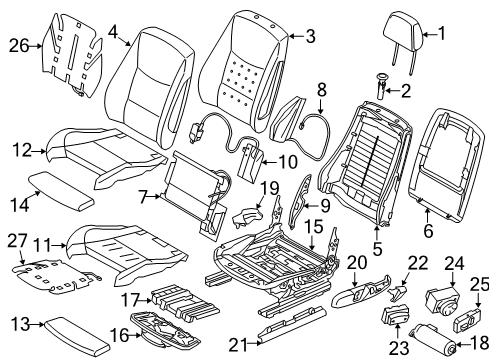 2015 BMW 335i GT xDrive Heated Seats Heating Element Seat, Right Diagram for 52207300160