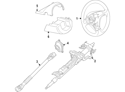 2021 Toyota GR Supra Steering Column & Wheel, Steering Gear & Linkage Steering Column Diagram for 45250-WAA02