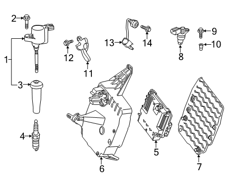 2016 Ford Escape Powertrain Control Bracket Diagram for CV6Z-12A659-H