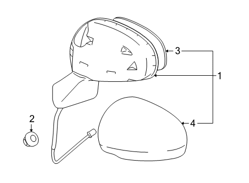 2012 Toyota Venza Outside Mirrors Mirror Assembly Diagram for 87940-0T010-B1