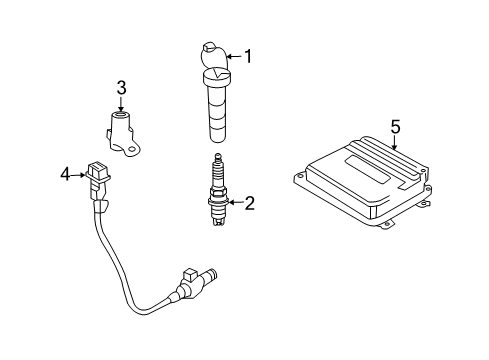 2008 Hyundai Sonata Ignition System Engine Control Module Unit Diagram for 39110-25115