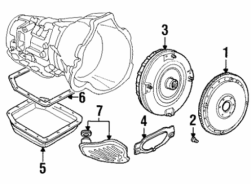 1991 Lincoln Town Car Automatic Transmission Drive Plate Diagram for F1AZ-6375-A