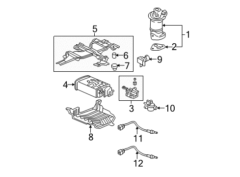 2004 Acura MDX Powertrain Control Tube, Canister Diagram for 17372-S3V-A02