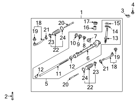 2009 Nissan Cube Steering Column & Wheel, Steering Gear & Linkage Nut Diagram for 01223-00231