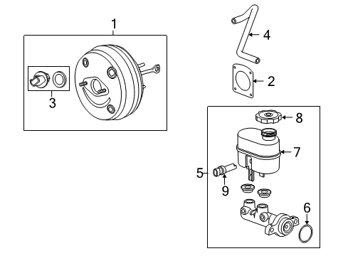 2012 Chevrolet Silverado 1500 Dash Panel Components Booster Gasket Diagram for 22872387