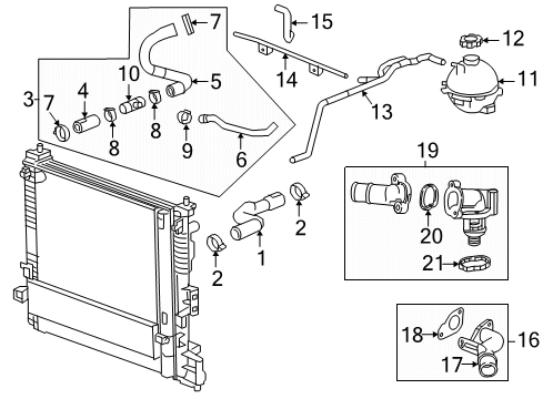 2019 Cadillac XT5 Hoses, Lines & Pipes Outlet Asm-Water Diagram for 12678779