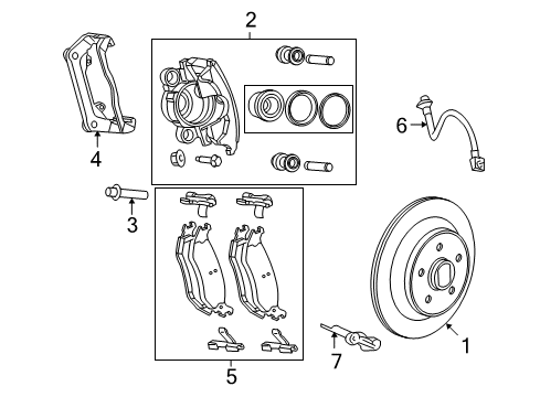 2009 Chrysler Aspen Brake Components Brake Rotor Diagram for V5019968AA