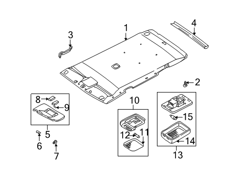 2003 Infiniti QX4 Interior Trim - Roof Lamp Assembly-Room Diagram for 26410-5W901