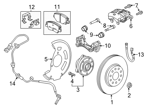 2016 Chevrolet Volt Front Brakes Bearing Asm-Front Wheel Diagram for 13510543