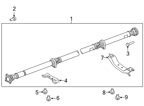 2017 Lincoln MKT Drive Shaft - Rear Rear Bracket Bolt Diagram for -W500220-S439