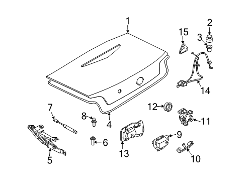 2004 BMW Z4 Trunk Bowden Cable, Emergency Unlocking Diagram for 51247072613