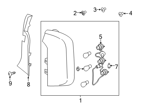 2021 Kia Telluride Bulbs Cover-Rr Comb Lamp, L Diagram for 92411S9000