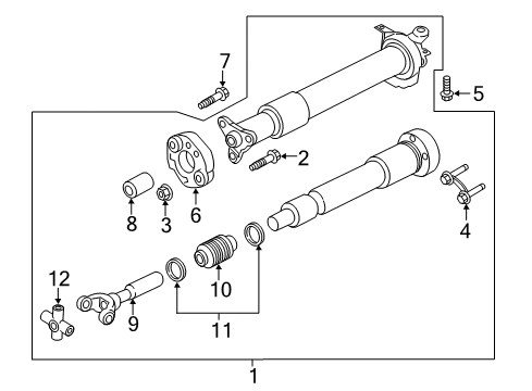 2016 Ford Mustang Drive Shaft - Rear Flange Diagram for FR3Z-4841-A