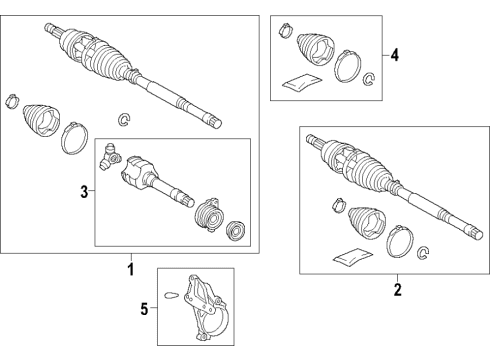 2020 Toyota C-HR Axle Shafts & Joints, Drive Axles Inner Boot Diagram for 04437-10060