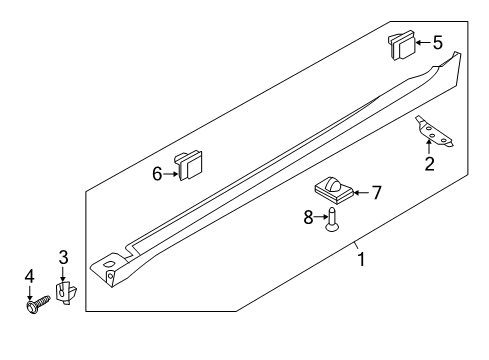 2014 Hyundai Azera Exterior Trim - Pillars, Rocker & Floor Moulding Assembly-Side Sill, LH Diagram for 87751-3V000