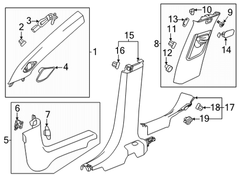 2021 Chevrolet Trailblazer Interior Trim - Pillars Sill Trim Retainer Diagram for 11547024