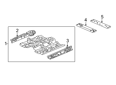 2017 Acura TLX Pillars, Rocker & Floor - Floor & Rails Brace, Front Floor Front Diagram for 74178-TZ3-A00