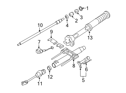 2005 Chevrolet Colorado Lower Steering Column Jacket Diagram for 26086282