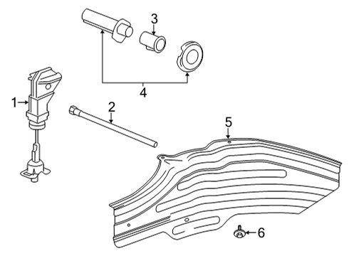 2021 Chevrolet Silverado 2500 HD Spare Tire Carrier Spare Carrier Diagram for 84539736